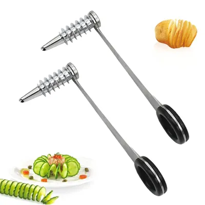Spiral-Schneider 2er-Set, Edelstahl, für Gemüse und Obst