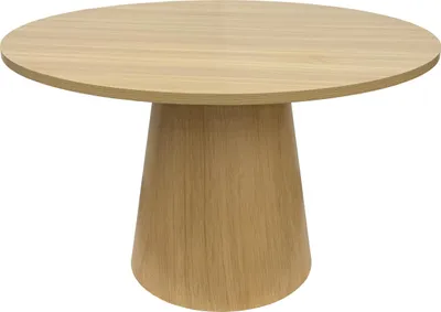 Immagine prodotto di Tavolo da pranzo rotondo scandinavo 120 cm effetto legno chiaro - Oviala Noelie