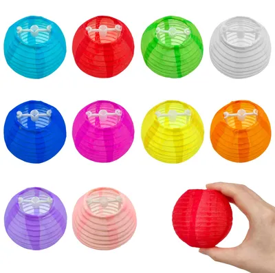 10 Mini-Stofflaternen 7,5 cm rund für Dekoration