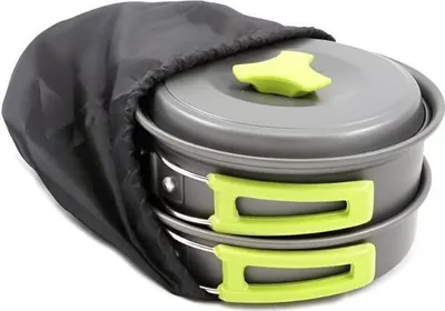 Produktbild von Camping-Kochset, Camping-Kochgeschirr, Lagerfeuer-Kochausrüstung für Gaskocher - COOKLAPSO