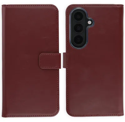 Productafbeelding van Selencia Echt Leren Bookcase voor de Samsung Galaxy S26 - Burgundy