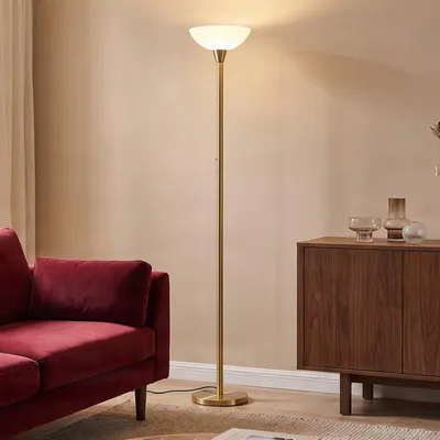 Produktbild von Lindby Stehlampe Ignacia, messingfarben, Glas, 180 cm, E27