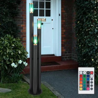 Produktbild von RGB LED Stehleuchte, Edelstahl, Kupfer, schwarz, H 170 cm