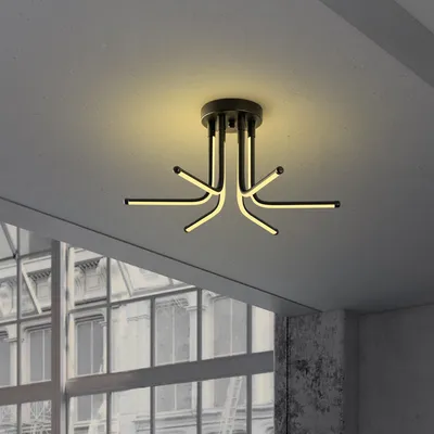 Immagine prodotto di Opviq, Leddaisy - 13673,Lampadario, nero, CORPO IN METALLO, 55 x 55 x 25 cm