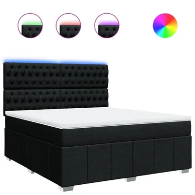 Produktbild von vidaXL Boxspringbett mit Matratze Schwarz 180x200 cm Stoff