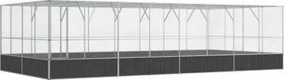 Produktbild von vidaXL Voliere mit Erweiterung Silbern 832x414x212 cm Stahl