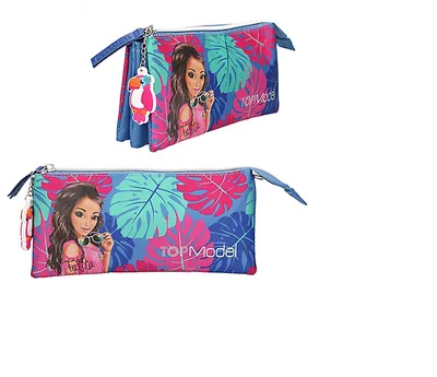 Produktbild von TOP MODEL PENCEL Tube CASE Blau TROPICAL Leaves TALITA