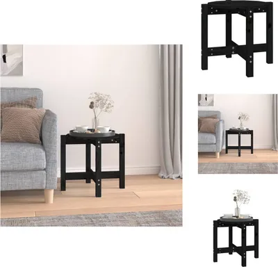 Produktbild von vidaXL Couchtisch Schwarz Ø 52,5x45 cm Massivholz Kiefer -  Couchtische