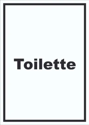 Produktbild von Toilette Schild mit Text Klo WC hochkant A6 Rückseite selbstklebend
