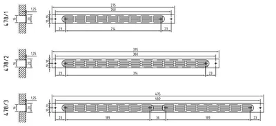 Image de Grille plat interieur simple 375x20mm blanc - RENSON - 11940