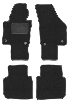Obrázok produktu pre Velúrové autokoberce pre: Volkswagen Passat B6 / B7 USA 2005-2014 (sedan/kombi) – sada 4 ks, grafitové, na mieru – Wielganizator LUX