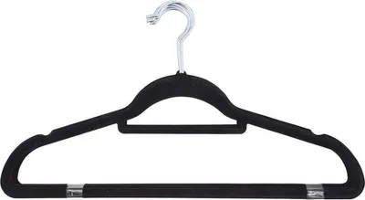 Immagine prodotto di Set di 10 grucce Excellent Houseware, metallo/tessuto, 45x24 cm, nero