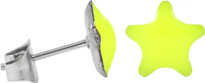 Produktbild von Chirurgenstahl Ohrstecker Emaille Stern Farbe - Leuchtend Gelb