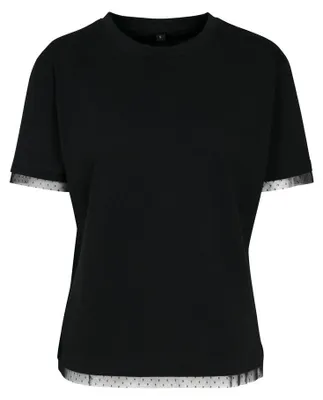 Image de Build Your Brand - T-shirt à encolure en V pour femmes LT2225 (S) (noir)