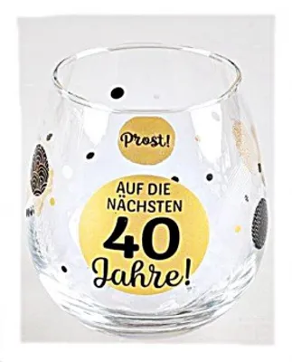 Produktbild von Whiskyglas, Wasserglas oder auch Weinglas mit Spruch zum 40. Geburtstag Auf 40""
