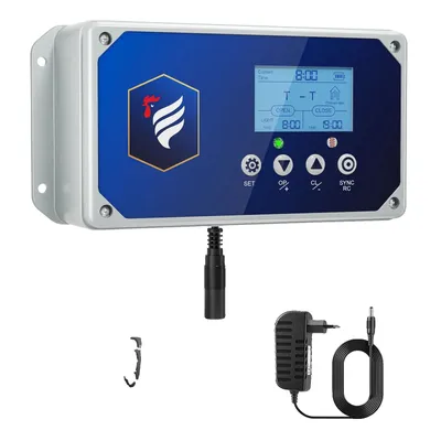 Obrázok produktu pre Automatické dvere kurína, diaľkové ovládanie, LCD displej, iba box na 220 V v EÚ
