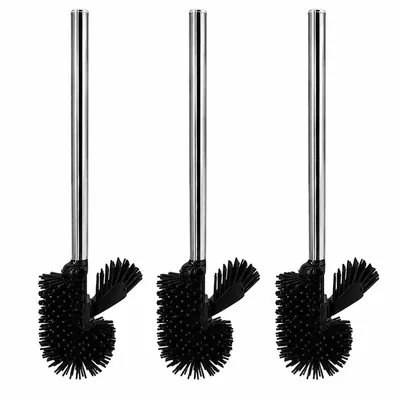 Produktbild von 3er Set WC Bürste Silikon Toilettenbürste Edelstahl Randreiniger Klobürste WC