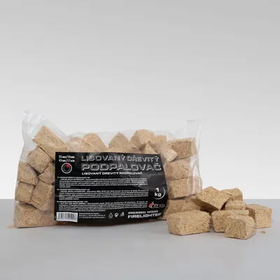 Obrázek produktu pro Dřevitý podpalovač lisovaný - kostky 1kg