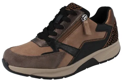 Produktbild von GABOR Rollingsoft Damen Sneaker braun schwarz Lederkombination - Größe: UK 5