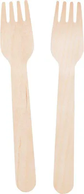 Produktbild von Holz-Gabeln, 20 Stück Länge 16,5cm - "be green" Birke
