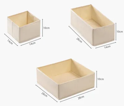 Produktbild von Kleideraufbewahrungsboxen - Faltbare Schrankorganizer - 3er-Set - Stoff - Fächer für Unterwäsche und BHs - Schubladen- und Schrankaufbewahrung - Kleiderschrank-Organisation