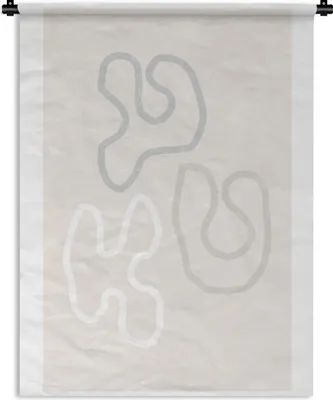 Produktbild von MuchoWow® Wandteppich Wandbehang Minimalismus - Linienkunst - Formen 120x160 cm Tapisserie Dekoration Wandtuch - Wohnzimmer - Moderne