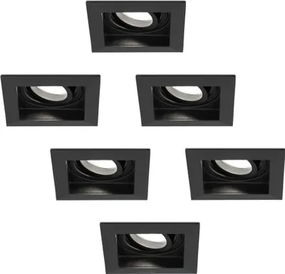 Image de HOFTRONIC - Spot LED encastrable carré 4W 345lm 6500K GU10 orientable noir dimmable