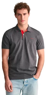 Produktbild von Gant Herren Reg Contrast Pique Rugger Polohemd, Antracit Melange, 3XL EU