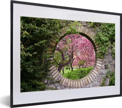 Produktbild von MuchoWow® Gerahmtes Poster Transparent - Sakura - Blüte - Japanisch 40x30 cm - Poster mit Schwarzem Bilderrahmen Wandposter Rahmen Foto Bilder - Bilderrahmen - Poster im Rahmen