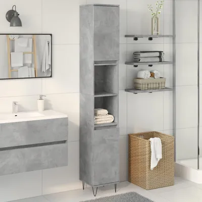 Obrázok produktu pre vidaXL Kúpeľňová skrinka Concrete Grey 30x30x190 cm Drevo Materiál