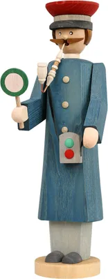 Produktbild von Bahnhofsvorsteher (31cm) Räuchermann von Seiffener Volkskunst