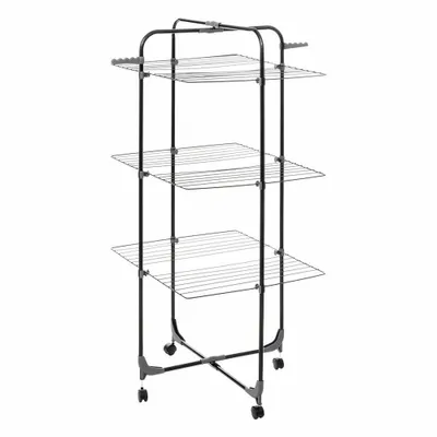Produktbild von 5five Simply Smart Klappbarer Wäscheständer Mojave Turm, Stahl, PP-Kunststoff, Schwarz, 30 Meter, 186172