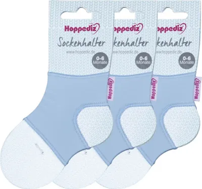Produktbild von HOPPEDIZ Babysocken Sockenhalter 3-er Set blau