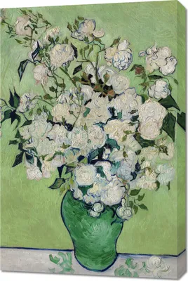 Image de Tableau 60 x 90 cm Roses, Van Gogh Vintage pour le salon