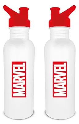 Metall-Wasserflasche 700 ml mit Marvel-Logo, schwarz