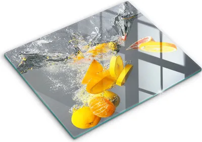 Produktbild von Abdeckung Glas - Küchenabdeckung - 40x52 cm - Abdeckplatte - Zitronen im Wasser