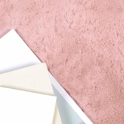 Produktbild von Rutschfester Teppich aus Kunstkaninchenfell OLITE Rosa Ø 100 cm