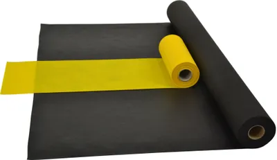 Produktbild von Sensalux Kombi-Set 1 Tischdeckenrolle 1m x 25m schwarz + Tischläufer 30cm gelb