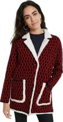 Immagine prodotto di Desigual Denver: cappotto invernale in maglia da donna, rosso, taglia L