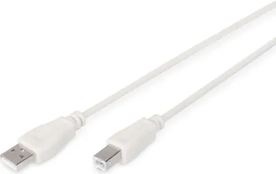 Produktbild von USB 2.0 Anschlusskabel USB-A (Stecker) > USB-B (Stecker) (beige, 3 Meter)