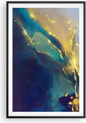 Produktbild von Gerahmtes Poster - Schwarzer Rahmen - Gold Granate Abstraktion - 61x91,5 cm - Wand Bild - Wanddeko - Wandbilder - Kunstposter - Wandposter - Bilderrahmen - Bilder - Kunstdruck - P2BPA61x91-4753