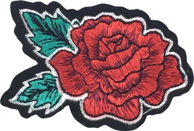 Produktbild von Rosen-Pfingstrosen-Emblem-Aufnäher zum Aufbügeln