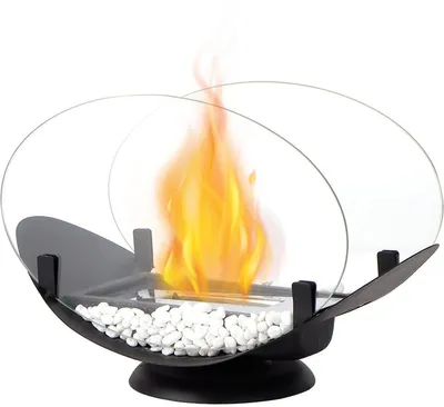 Productafbeelding van Olvy Tafelkachel - Complete set voor een sfeervol haardvuur - 32 cm - inclusief decorstenen - -ethanol haard voor binnen en buiten
