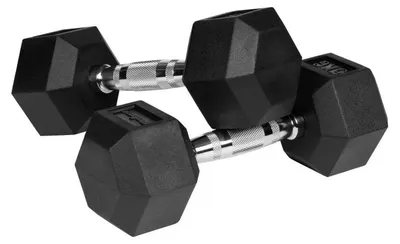 Image de Rebel RBA-2325-5 Haltères HEX en fonte caoutchoutée 2 x 5 kg