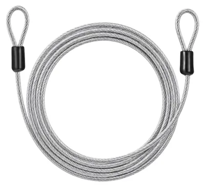 Immagine prodotto di Cavo a anello in acciaio con occhielli, 2 metri x 4 mm, rivestito in plastica trasparente, cavo di sicurezza