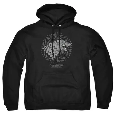 Obrázok produktu pre Mikina s kapucňou "Stark Burst" zo série Game of Thrones, uni, pre pánov/dámy, model TV38351 (veľkosť S), čierna