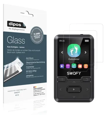 Produktbild von 2x Schutzfolie für SWOFY M10 - Anti-Shock 9H Folie dipos Glass Kunststoffglas
