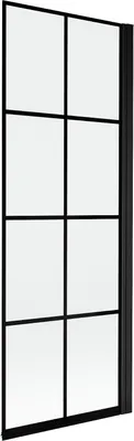 Zdjęcie produktu dla Mexen Mist parawan nawannowy 1-skrzydłowy prawy 70 x 150 cm, czarna kratka, czarny - 8A9-070-001-70-77-P