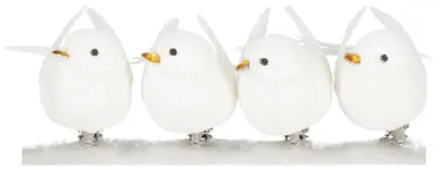 Immagine prodotto di Decorazioni natalizie - Uccellini bianchi, set da 4 pezzi