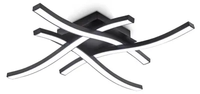 Image de Plafonnier LED design 4 LED lustre plafond moderne éclairage salon nickel-mate